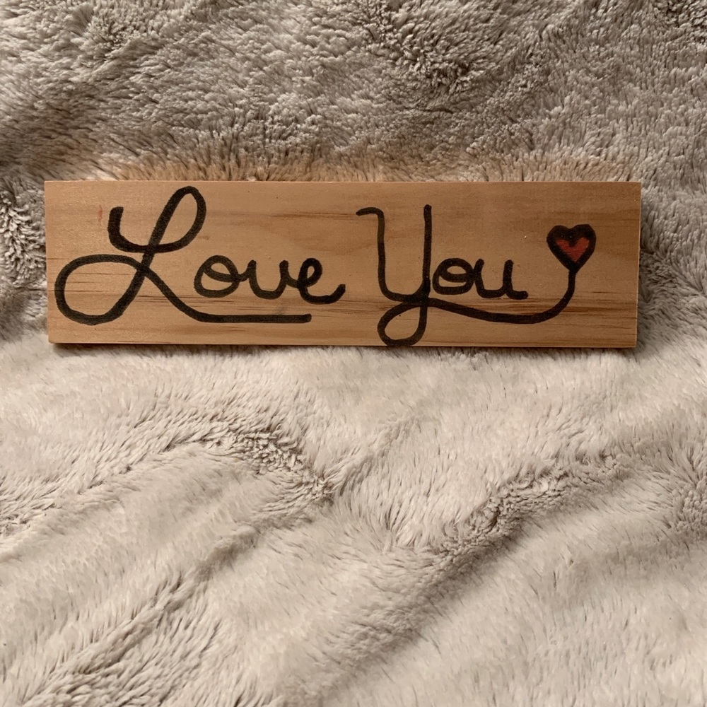 9” perfect Valentine gift.  LOVE YOU wall art